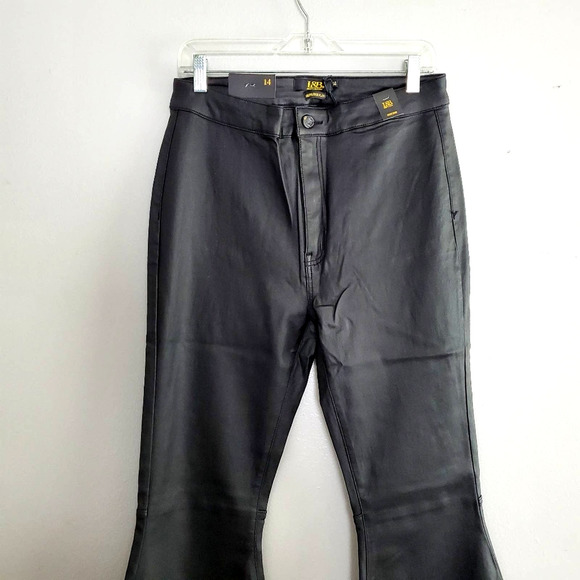 Lucky & Blessed Black Leather High-Rise Extreme Flare Jeans Women's Plus Size 16 - Picture 4 of 16